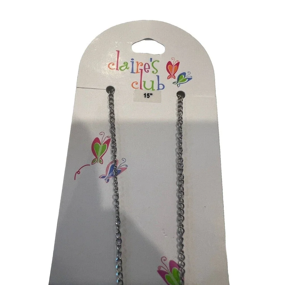 Claire's Club Letter A Pendant Necklace 15in Chain and A Earings Pink Silver